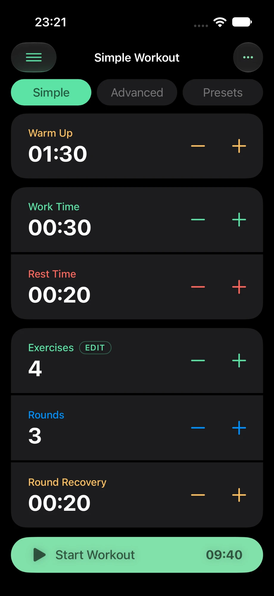 The Simple workout builder