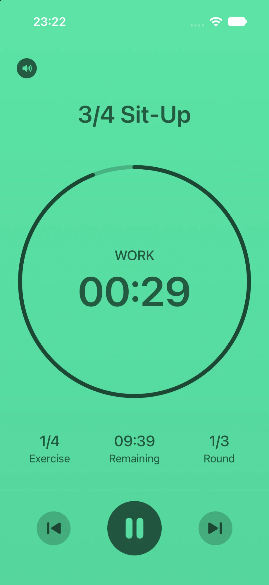 A work interval in progress